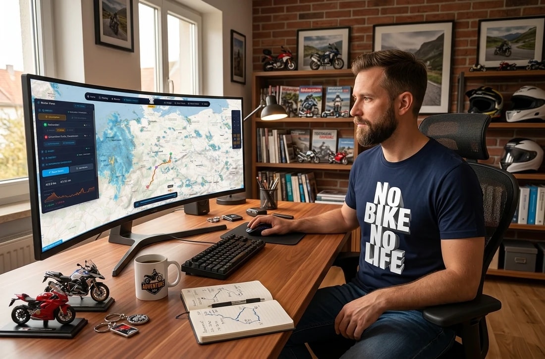 Planificador de rutas en un monitor – imagen creada con IA